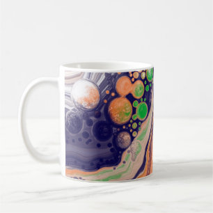 Mug Bleu, corail et vert pour la peinture Fluid Art