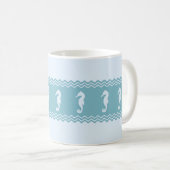 Mug Bleu Côtier Hippocampes (Devant droit)