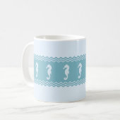 Mug Bleu Côtier Hippocampes (Devant gauche)