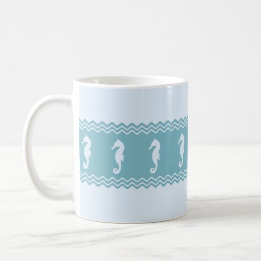 Mug Bleu Côtier Hippocampes (Gauche)