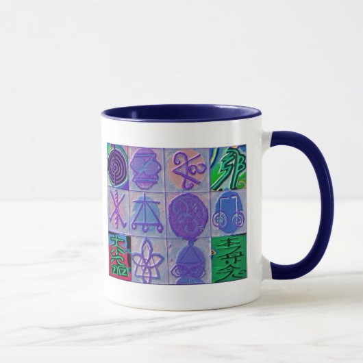 Mug Bleu curatif de Havenly des signes 12 de Reiki (Droite)