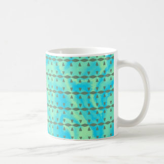 Mug Bleu d'Aqua et ligne de coeur de chaux conception