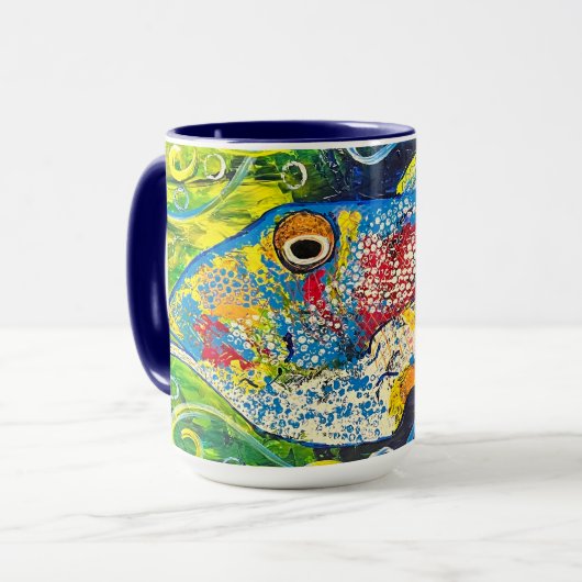 Mug Bleu de boue de poisson de déclencheur (Devant gauche)