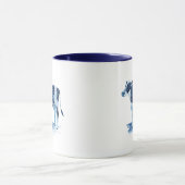 Mug Bleu de cobalt Animaux de ferme - Vache (Centre)