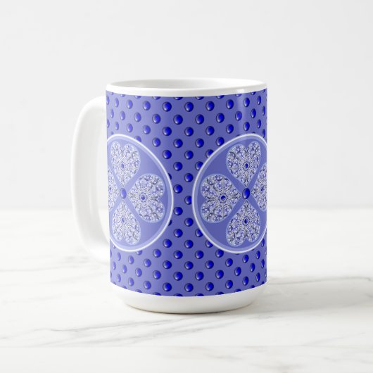 Mug Bleu de dentelle en céramique de Grèce (Devant gauche)