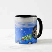 Mug Bleu de flocons de neige intacte Musique pour papa (Devant droit)