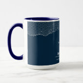 Mug Bleu de la marine Feu personnalisé Nom du bateau (Gauche)