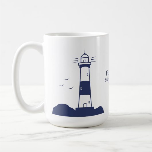 Mug Bleu de la marine phare (Gauche)