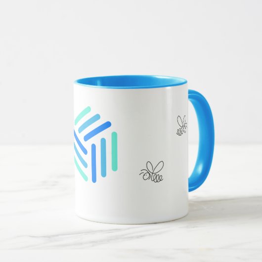 Mug bleu de l'apiculteur (Devant droit)