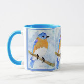 Mug Bleu de l'Est - mâle - muqueuse à l'aquarelle (Gauche)