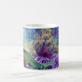 Mug Bleu de paon couronné et flore violette (Centre)