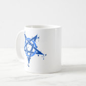 Mug Bleu de pentagone étoilé (Devant gauche)