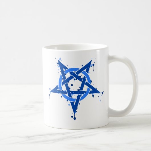 Mug Bleu de pentagone étoilé (Droite)