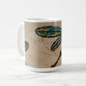 Mug Bleu de plage et vert libellule Flit (Devant gauche)