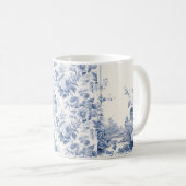 Mug Bleu de toile à fleurs (Devant droit)