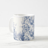 Mug Bleu de toile à fleurs (Devant gauche)