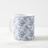 Mug Bleu de toile à fleurs (Devant gauche)
