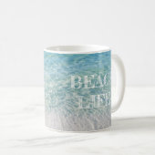Mug Bleu de turquoise tropical de plage sablonneuse de (Devant droit)