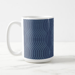 Mug Bleu, décoratif, simple, moderne, art ondulé tenda