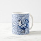 Mug Bleu Delft Et Poulet Blanc Rooster (Devant droit)