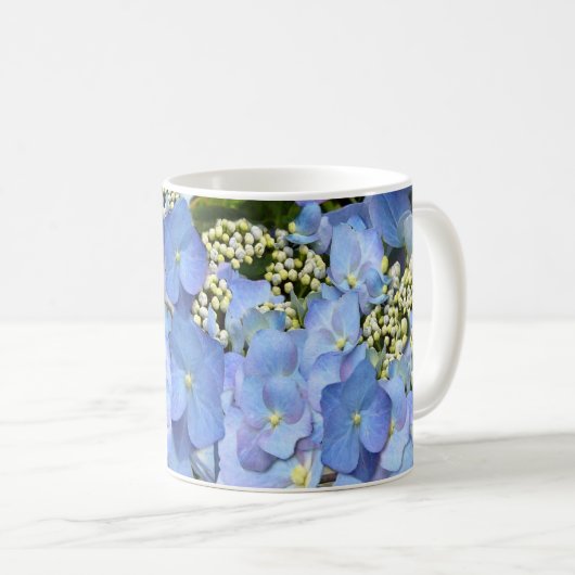 Mug Bleu délicat Lacecap Hydrangée (Devant droit)
