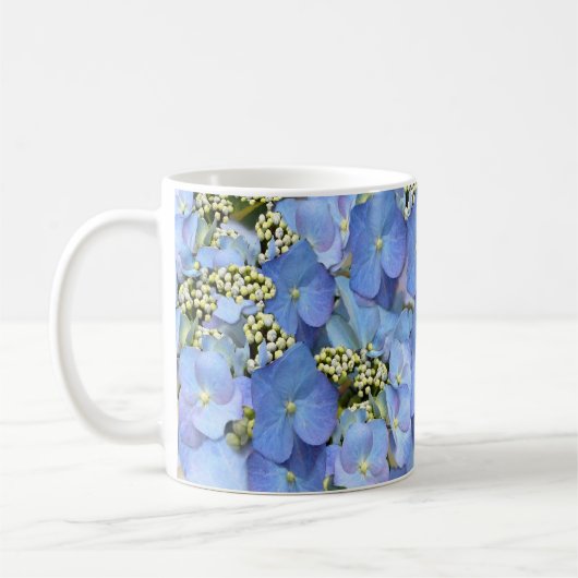 Mug Bleu délicat Lacecap Hydrangée (Gauche)