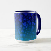 Mug Bleu des Coeurs en chute (Devant droit)