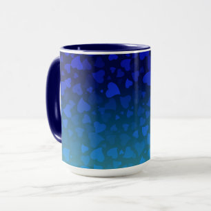 Mug Bleu des Coeurs en chute