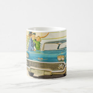 Mug bleu d'impala de Chevy des années 1950 avec des