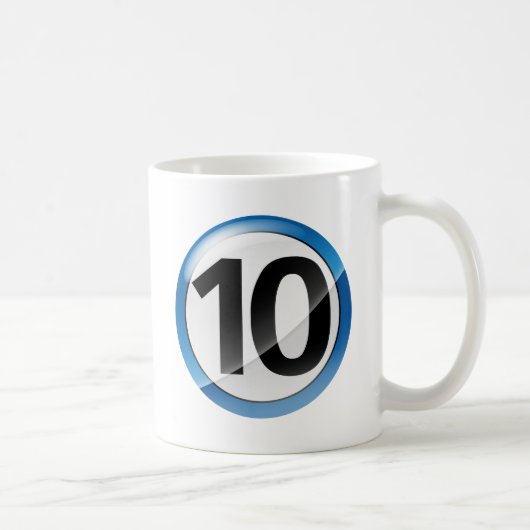 Mug Bleu du numéro 10 (Droite)