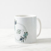 Mug Bleu Dusty fleurs botaniques (Devant droit)