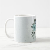 Mug Bleu Dusty fleurs botaniques (Gauche)