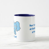 Mug Bleu éléphant bande dessinée (Centre)