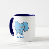 Mug Bleu éléphant bande dessinée (Devant gauche)