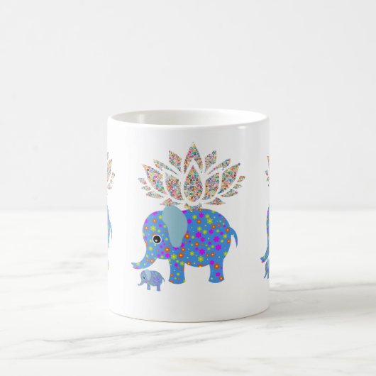 Mug bleu éléphant coloré (Centre)