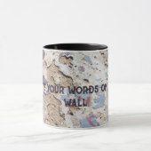 Mug bleu et beige Abstrait (mur fissuré) (Centre)