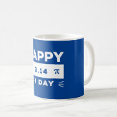 Mug Bleu Et Blanc 3.14 Joyeux Jour Pi (Devant droit)