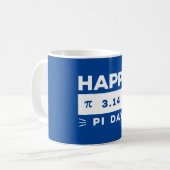 Mug Bleu Et Blanc 3.14 Joyeux Jour Pi (Devant gauche)
