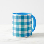 Mug Bleu et blanc À damiers Buffalo Plaid (Devant droit)