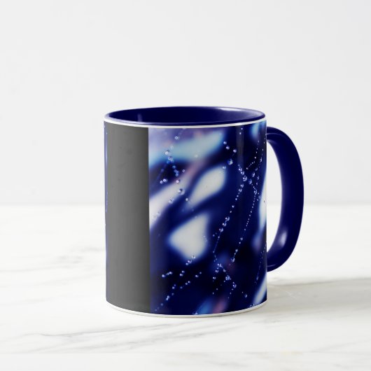 Mug Bleu et blanc abstrait (Devant droit)