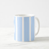 Mug Bleu et blanc cinq bandes motif (Devant droit)