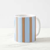Mug Bleu et blanc cinq bandes motif avec bronze (Devant droit)