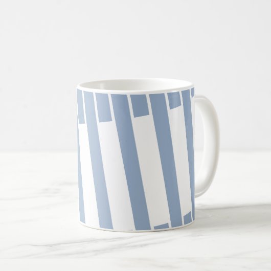 Mug Bleu et blanc en bande (Devant droit)
