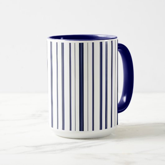 Mug Bleu et blanc - Foncé (Devant droit)