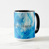Mug Bleu et blanc Mélange d'art Abstrait (Devant droit)