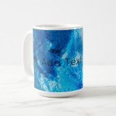 Mug Bleu et blanc Mélange d'art Abstrait (Devant gauche)