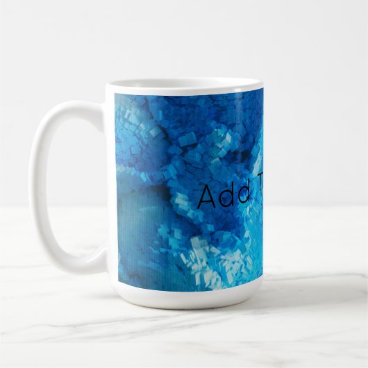 Mug Bleu et blanc Mélange d'art Abstrait (Gauche)