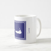 Mug Bleu et blanc Nantucket Log (Devant droit)