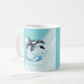 Mug Bleu et blanc Orca Ocean Beach Nautique (Devant gauche)