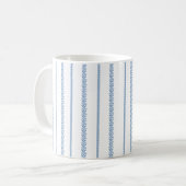 Mug Bleu et Blanc Rayures Botaniques Côtières (Devant gauche)